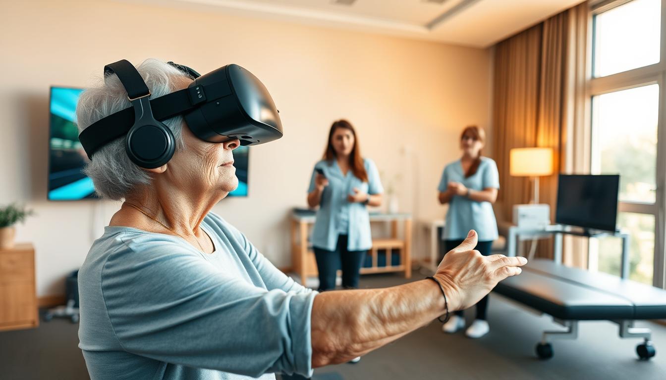 VR therapy for frail elderly with reduced mobility