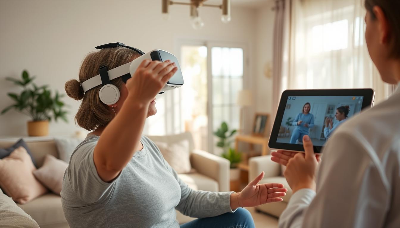 home-based VR physical therapy with remote monitoring