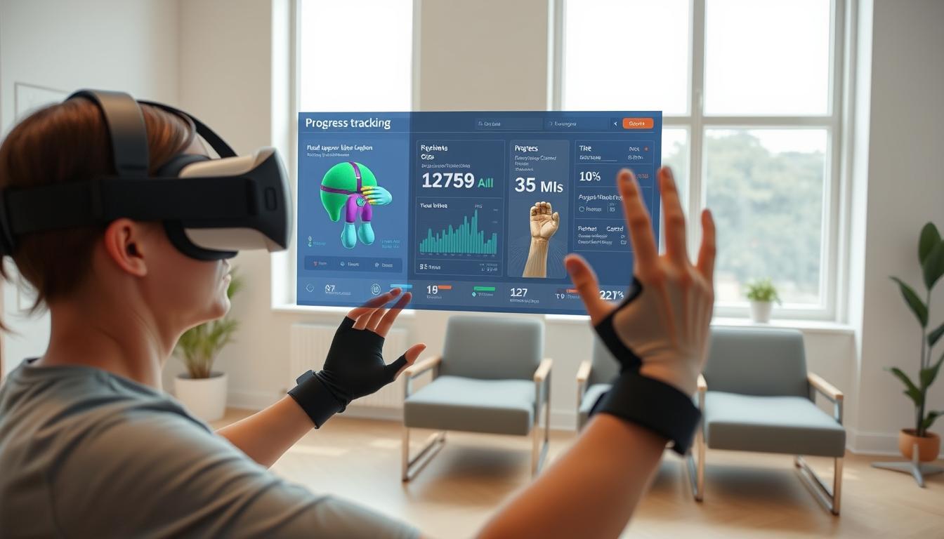 upper limb VR therapy with progress tracking