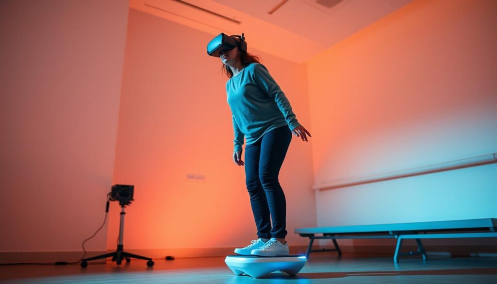 VR training for dynamic balance in MS rehabilitation