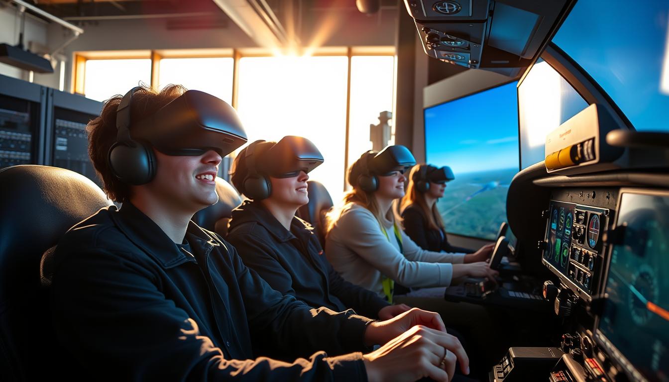 vr flight simulator students