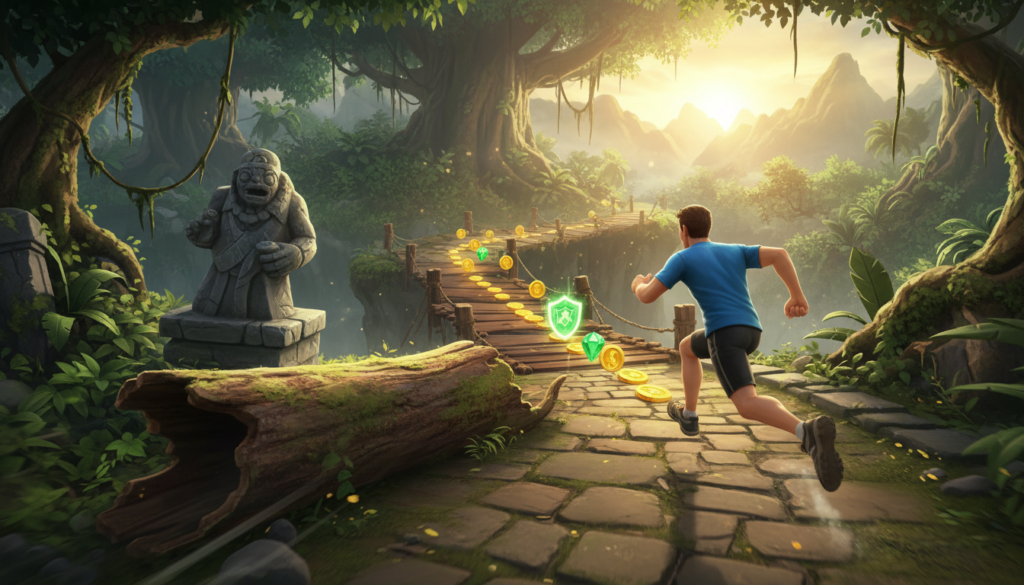 Mecânicas de jogo e gameplay em Temple Run