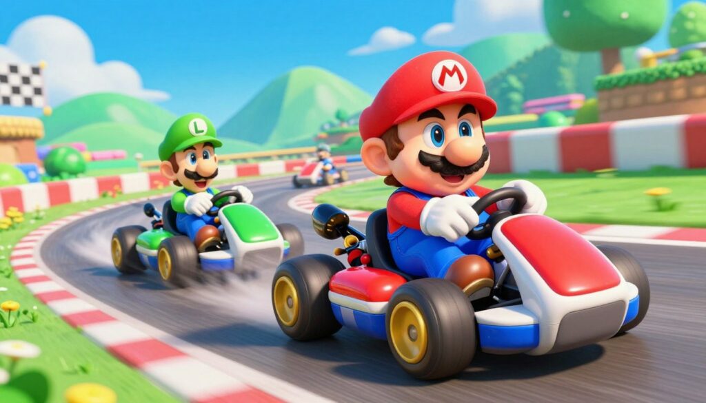 Mario Kart personagem kart aceleração performance pistas