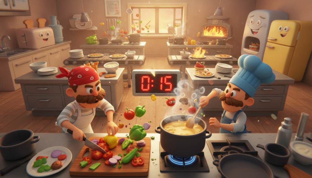 caos culinário em Overcooked