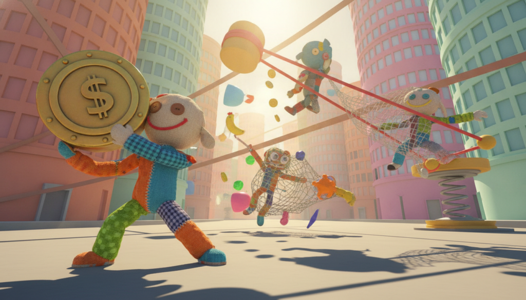 física ragdoll em Rubber Bandits