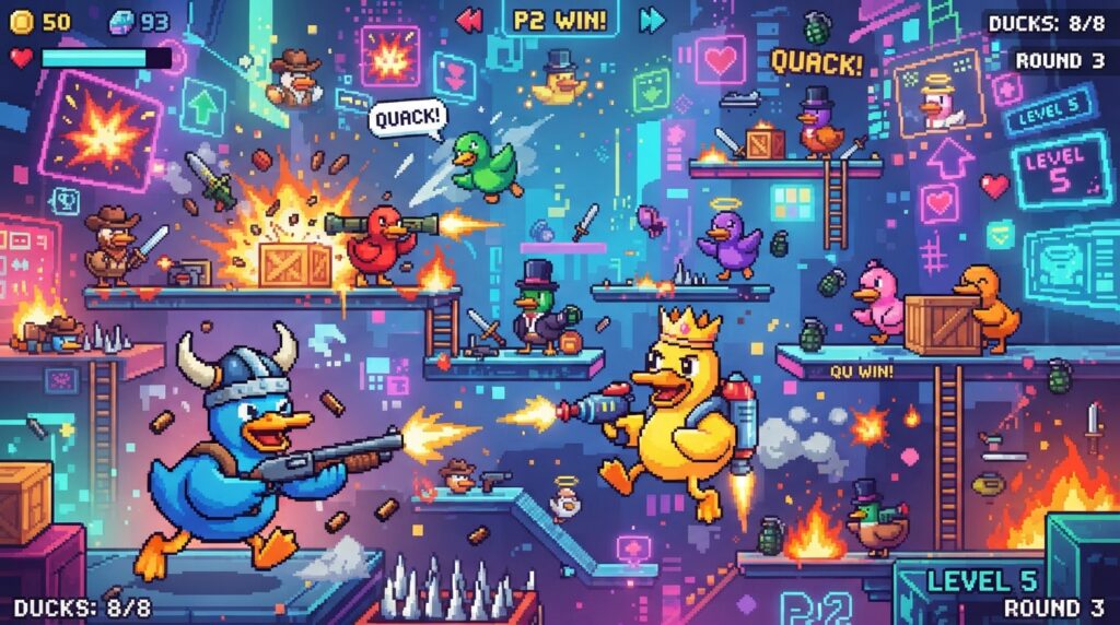 Duck Game experiência multiplayer