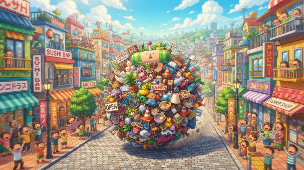 mecânica de jogo katamari